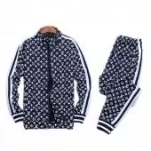 hommes sportswear louis vuitton tracksuits survetement zipper classic printing lv blue